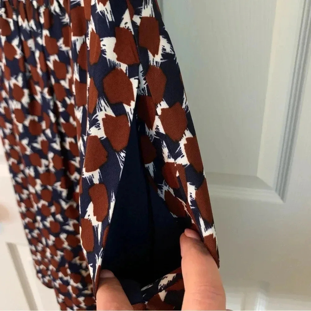 J.Crew Geometric Abstract Print Lined A-line Sleeveless High Neck Dress, size 0 - Picture 6 of 11